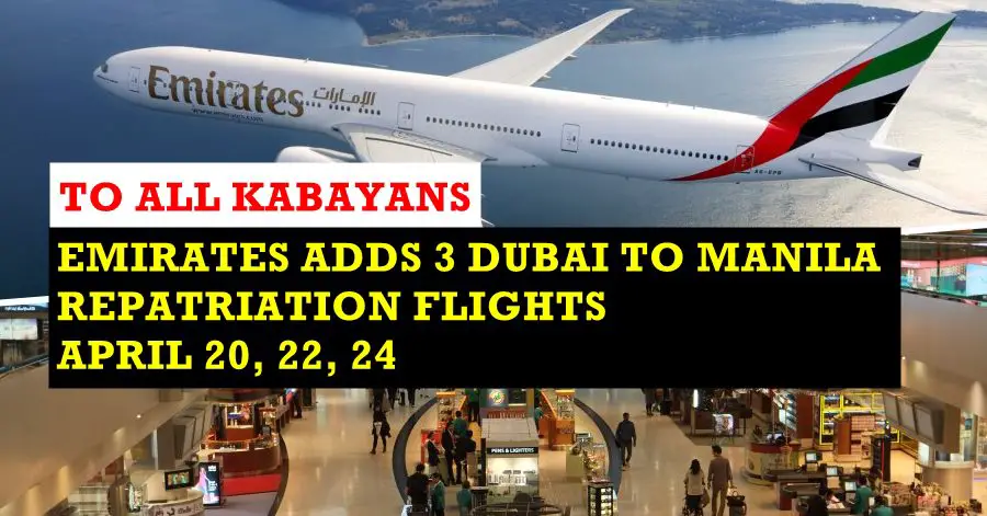 emirates evacuation flights dubai to manila