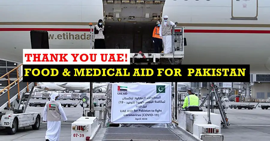food and medical aid for pakistan by UAE